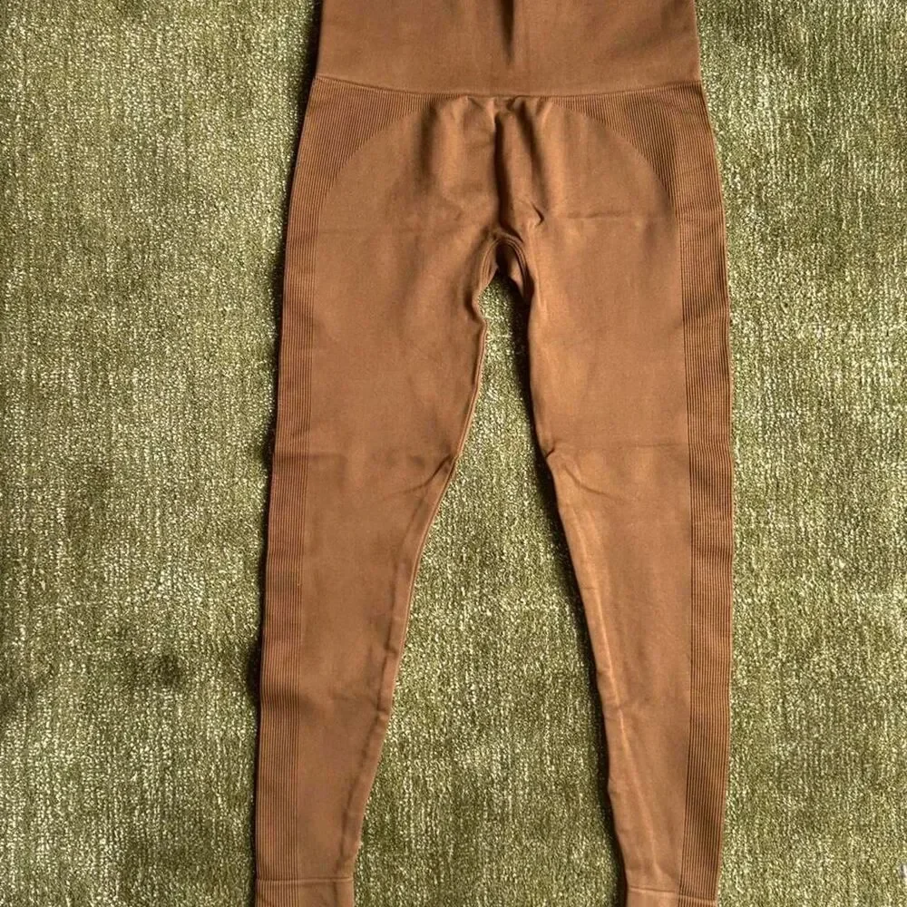 Set-active Women's Brown and Tan Leggings